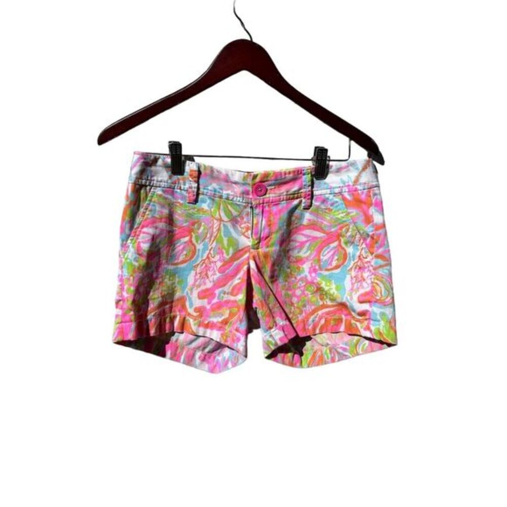 Lilly Pulitzer Callahan Shorts Size 00 Scuba to Cuba Print Casual Summer